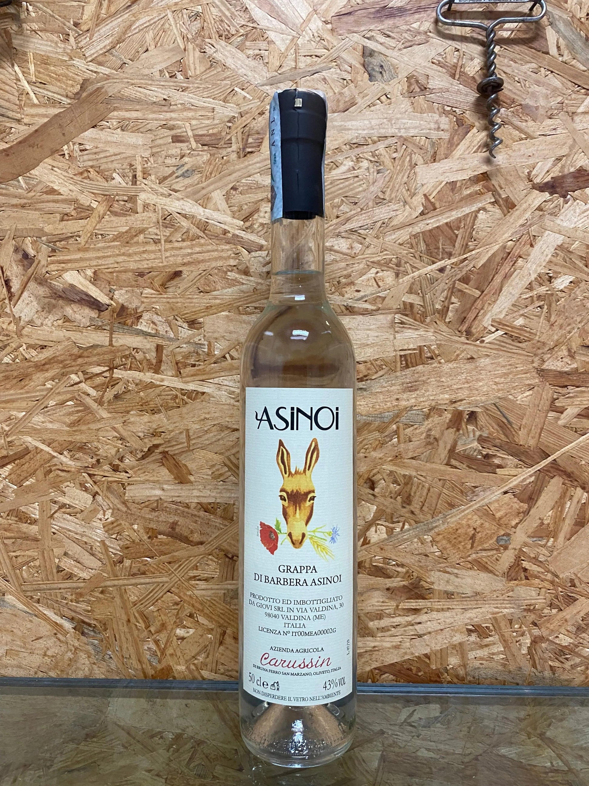 Carussin Grappa di Barbera Asinoi Sterk natuurlijk